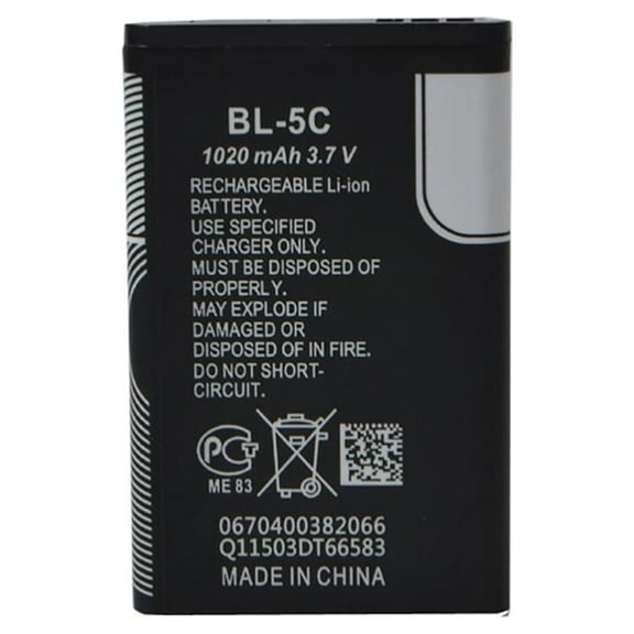 Windcarnival Replacement Cell Phone Li-ion Battery 1020mAh 3.7V for Nokia BL-5C Rechargeable