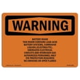 thumbnail image 1 of SignMission OS-WS-A-1218-L-11983 12 x 18 in. OSHA Warning Sign - Battery Room This Room Contains Lead-Acid, 1 of 1