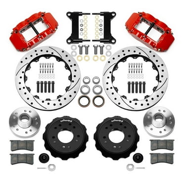Wilwood 1970-1982 Chevrolet C3 Corvette Narrow Superlite 6R Front Hat Kit 13.06in Drill Red / main image 0