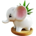 thumbnail image 6 of Cute Animal Elephant Shaped Ceramic Succulent Cactus Air Plant Flower Pots Planters-Plant Not Included (Pink&White), 6 of 13