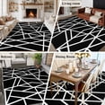thumbnail image 6 of 8x10 Washable Area Rug, Modern Themed Non-Slip Extra Large Rectangle Rug for Living Room Bedroom, Irregular Black Shapes White Lines Pattern Indoor Floor Mat for Home Decor, 6 of 9