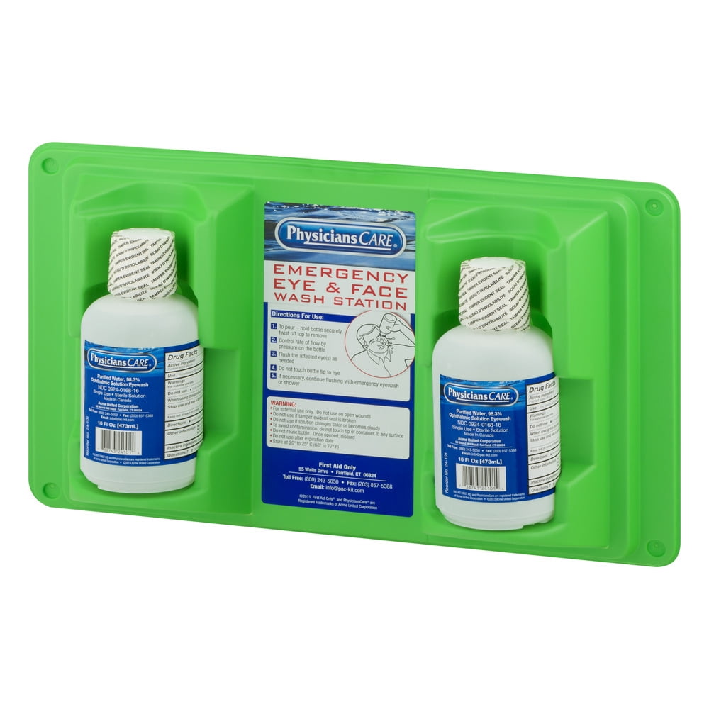 Pac-Kit 24-102 16-OZ. EYE & SKIN FLUSHSTATION W/2 16-OZ B