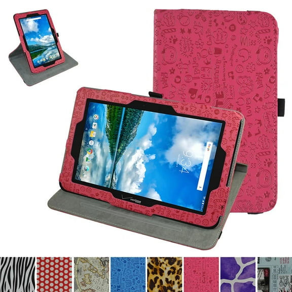 Labanema 10.1" Verizon Ellipsis 10 Case, 360 Degree Rotary Stand 10.1" Verizon Ellipsis 10 Cover, Anti Scratch Waterproof Protective Case for 10.1" Verizon Ellipsis 10 (Rose Red)