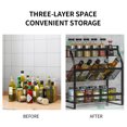 thumbnail image 2 of Maoww Kitchen Storage Shelf Condiment Bottle Organizer Metal Rack Countertop Seasoning Bottle Stand, Luxury & Flat, 2 of 6