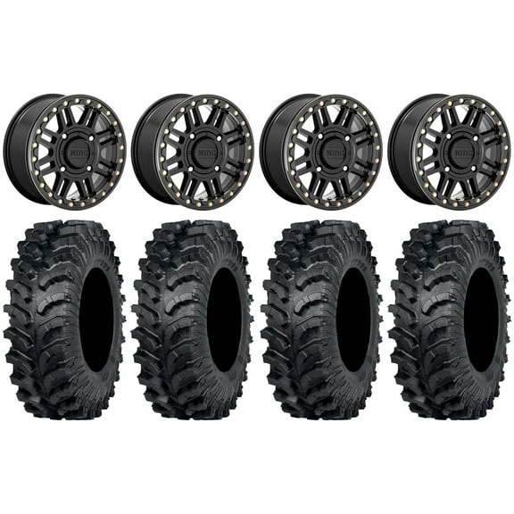 KMC Cage Beadlock 15" Wheels Black 32" MT911 Tires Can-Am Maverick X3 / Honda Pioneer 1000 / Talon