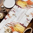 thumbnail image 2 of Pumpkin Thanksgiving Cotton Linen Table Runner, Washable Table Runners for Kitchen, Dining Room, Holiday, Home Party Table Decor, 13x72 Inches, 2 of 9
