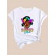 thumbnail image 3 of Camiseta Ligera de verano para mujerTriangle Sunset Coconut Tree Beautiful Woman Printed Casual Fashion Top with Round Neck Short Sleeve T-Shirt for Black LadiesFather's Day, Mother's Day, New Year,, 3 of 5