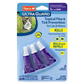 Hartz UltraGuard Topical Flea and Tick Prevention Treatment for Cats & Kittens, 3 Treatments