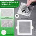 thumbnail image 2 of 80 Pack Disposable Shower Drain Hair Catcher Square, 4.1 In Mesh Drain Covers Stickers, Flat Shower Hair Trap Stopper Collector Filter for Bathroom Laundry Bathtub Sink Kitchen White, 2 of 7