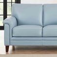 thumbnail image 6 of Hydeline Westcott Top Grain Leather Sofa 3-Seater Spa Blue with Tapered Legs Memory Foam and Springs Seating, 6 of 9