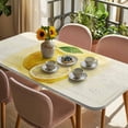 thumbnail image 3 of Lemon Table Cloths for 4 Foot Rectangle Tables, Yellow Summer Botanical Watercolor Modern Art Patio Waterproof Elastic Fitted Tablecloths, Washable Rectangular Table Cover for Camping, 3 of 8
