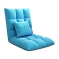 thumbnail image 3 of Silla de piso plegable ergonómica con respaldo para sala de estar, oficina en casa Azul, 3 of 9