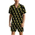 thumbnail image 1 of PRIYAL Ensemble de Pyjama à Manches Courtes pour Hommes Satin Soie 2 Pcs, 1 of 6