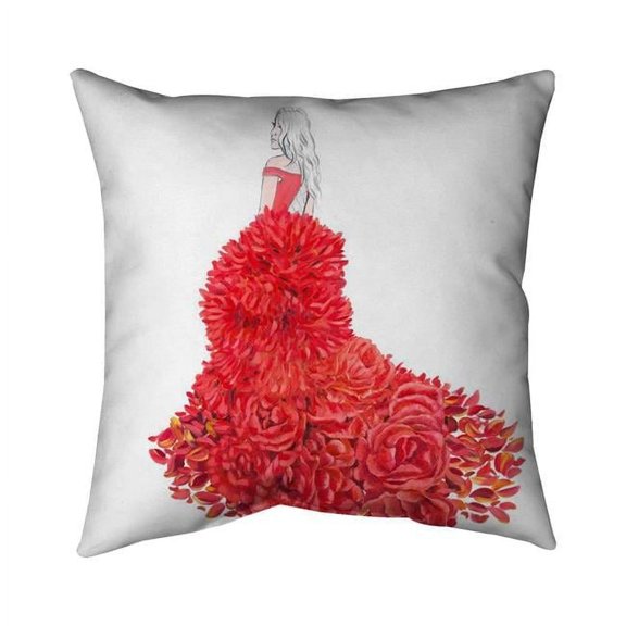 Begin Home Decor 5542-2020-FA47 20 x 20 in. Flower Dress Outdoor Throw Pillow - Beauty Bedroom Decor