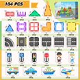 thumbnail image 4 of Juego de azulejos magnéticos IGIVI para carretera, 104 unidades, con coche para niños de más de 3 años, 4 of 6