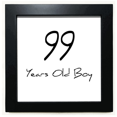 thumbnail image 1 of 99 años de edad chico Edad longevidad Mesa de pared con marco cuadrado negro, 1 of 4