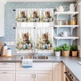 thumbnail image 6 of Kitchen Window Curtains Valance and Tier Set, Easter Watercolor Cute Cat Egg Rod Pocket Tier Curtain Valance Set, Spring Garden Flower Leaf Light Filtering Cafe Curtains for Bedroom Living Room, 6 of 9