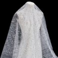 thumbnail image 1 of Tela de malla con lentejuelas blancas brillantes de 51 pulgadas, tela de tul bordado cuadrado, tela de malla a cuadros, tela de encaje dorado, 1 of 9