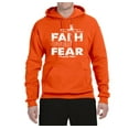 thumbnail image 2 of Wild Bobby, Faith Over Fear Psalm 118:6 White , Inspirational/Christian, Unisex Graphic Hoodie Sweatshirt, Orange, Small, 2 of 3
