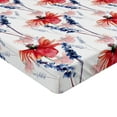 thumbnail image 4 of Ambesonne Floral Design Fitted Sheet, Poppy Petals Wild Art, California King, Burnt Sienna Blue Violet, 4 of 5
