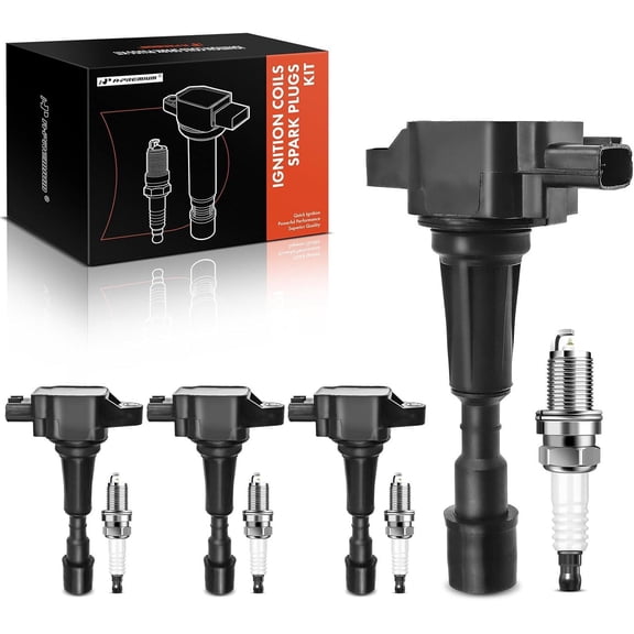 A-Premium Set of 4 Ignition Coil Pack and Iridium Spark Plugs Compatible with Mazda 2 2011 2012 2013 2014 L4 1.5L