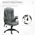 thumbnail image 3 of Vinsetto 6 Point Vibration Massage Office Chair with Heat, High Back Executive Office Chair with Padded Armrests, Linen Reclining Computer Chair, Deep Gray, 3 of 9
