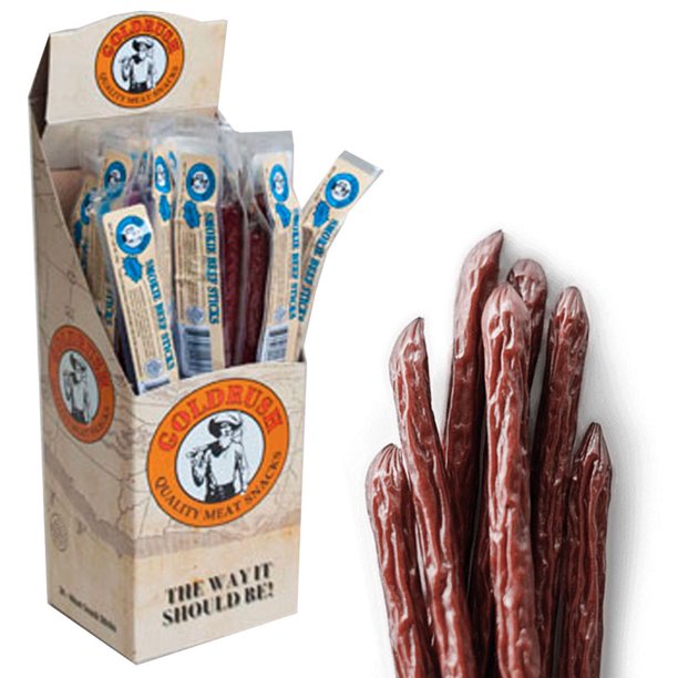 24 Pc Beef Jerky Sticks Smokie Teriyaki Flavor Bag Camping Hiking