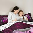 thumbnail image 5 of jejeloiu Gaming Full Size Comforter Sets,Pink Gamepad Controller Bedding Comforter Set,Modern Video Game Bedding Sets For Boy,Microfiber Room Decor Reversible,3-Piece, 5 of 8