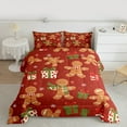 thumbnail image 2 of Manfei Child Gingerbread Man Bedding Comforter Set, Red Green Cartoon Twin Comforter Sets, Kawaii Christmas Snowflake Reversible Bedding Set, Ultra Soft Home Decor, 2pcs, 2 of 8