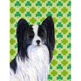 thumbnail image 1 of Carolines Treasures SS4436CHF Papillon St. Patricks Day Shamrock Portrait Flag Canvas House Size, 1 of 4
