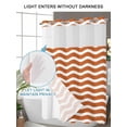 thumbnail image 4 of No Hook Cloth Fabric Shower Curtain with Snap in Liner, Orange White Waterproof Shower Curtains Set with See Through Top Window, Modern Abstract Waves Water Ripple Striped Bath Curtains 36"x78", 4 of 6