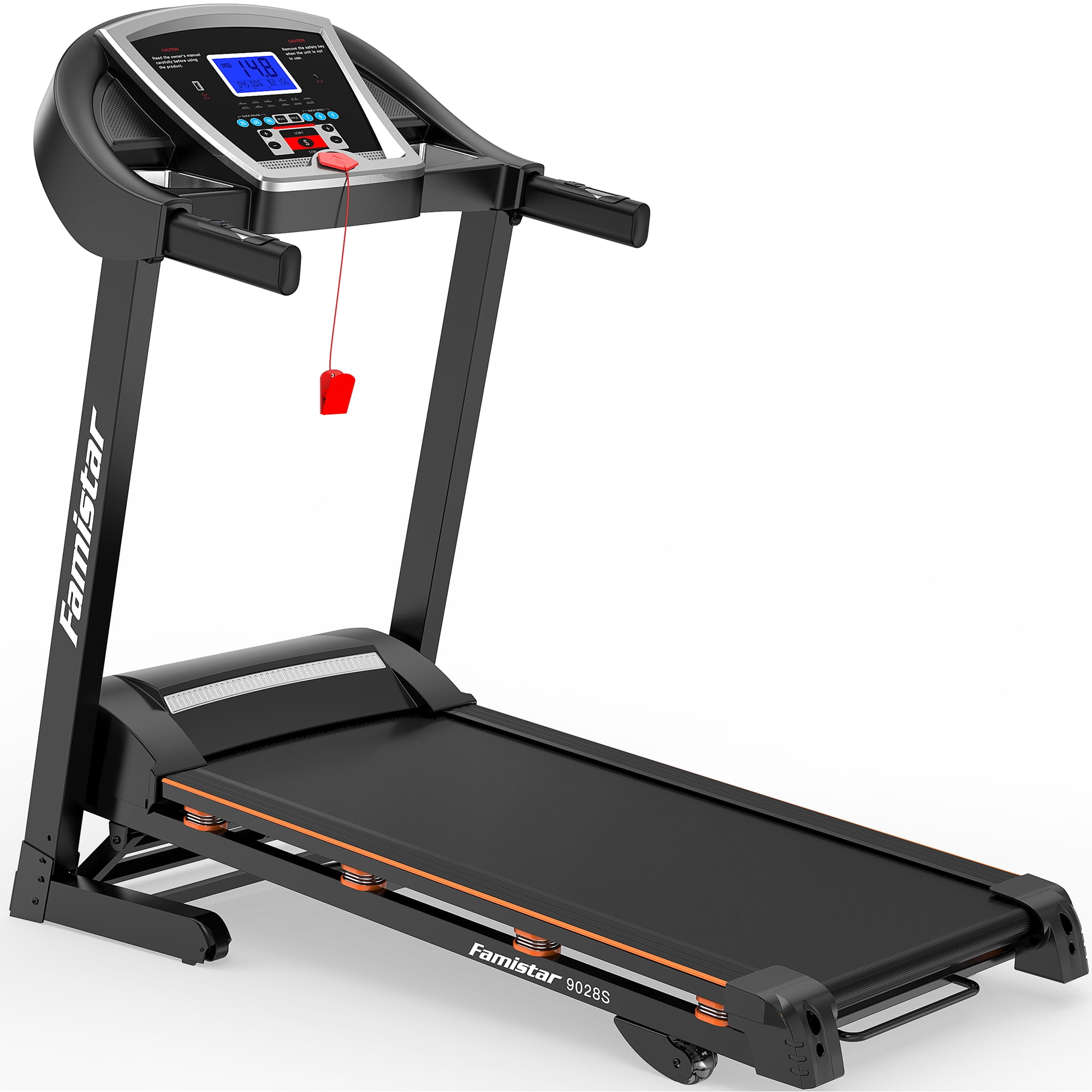 Famistar 3.25HP Folding Electric Treadmill, 15Level Auto Incline