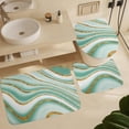 thumbnail image 6 of 4Pcs Mint Green & Gold Foil Polka Dots Shower Curtain Sets, Bathroom Set Decor with Non-Slip Bath Mat, Toilet Lid Rug and Contour Mat, 72 x 72inch, 6 of 8