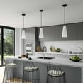 thumbnail image 2 of Ceiling Pendant Light Fixture, White Black, Glass, Kitchen Cafe Bistro Hospitality Restaurant, Modern Contemporary HB33878, 2 of 9