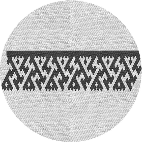 Ahgly Company Indoor Round Patterned Platinum Gray Area Rugs, 3' Round