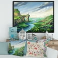 thumbnail image 2 of Designart 'Meandering River With Blue Fantasy Landscape' Lake House Framed Canvas Wall Art Print, 2 of 5