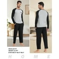 thumbnail image 4 of MoFiz Men's Bamboo Pajamas Set Long Sleeve Crew-Neck Top and Pants with Pockets Loungewear 2-Piece for Men, 4 of 7