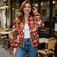 thumbnail image 2 of DISNIMO Christmas Tree Printed Sweatshirts for Women Snowman Printed Jackets Coat Zip Up Outwear Casual Sweatshirt Jacket with Pockets, 2XL, 2 of 7