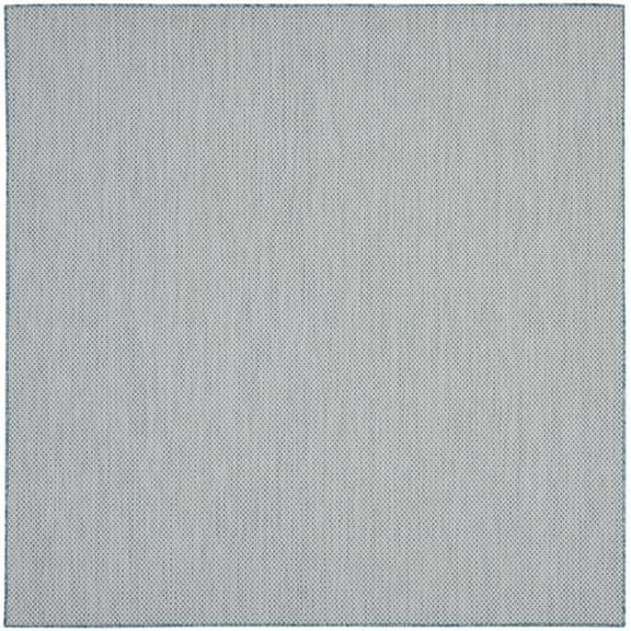 6' Blue Square Geometric Power Loom Area Rug