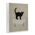 thumbnail image 2 of Black Cat Simple Claw Foot Bathtub Bathroom Painting White Framed Giclee Art, 24 x 30, 2 of 7