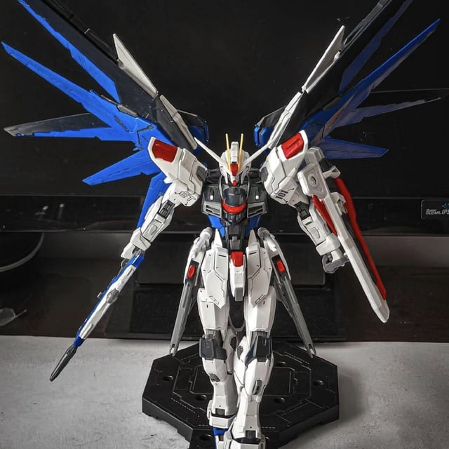 Gundam Model Big Class HG Assembly Intelligent Toy Mech Handheld Assembly Toy Height of About 15 centimeters(HG Freshman Freedom)