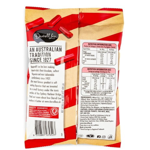 Darrell Lea Batch 37 Fresh Strawberry Liquorice 200g, British Import (Pack of 6)