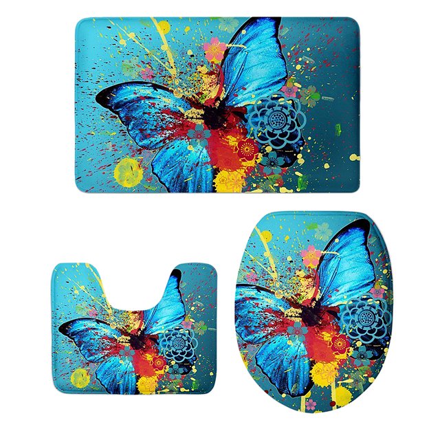 3 Udades De Cubiertas De Inodoro De Mariposa De Alfombras De Alfombra De Absorbente De Invierno Hogar Cálido Alfombra De P1438CP Soledad Cubiertas de inodoro de mariposa