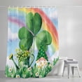 thumbnail image 4 of St Patrick's Day Shower Curtain Set, Waterproof Shower Curtains for Bathroom, Green Gnomes Shamrock Cloud Plants Rainbow Washable Fabric Bath Curtain for Bathtub Decoration with Hooks 72x78 Inches, 4 of 9