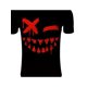 thumbnail image 3 of [Camiseta gráfica "Sharp Teeth"] Camiseta gráfica de cuello redondo con estampado de rostro degradado - Camiseta deportiva informal de manga corta para hombre, 3 of 5