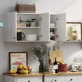 thumbnail image 6 of POLIHOME Farmhouse Kitchen Wall Amount Storage Cabinets with 3 Doors and Shelves, 36inch, 6 of 6