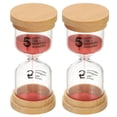 thumbnail image 1 of Uxcell 5 Minute Sand Timer, 2 Pcs Wooden Sand Watch Glass Sand Clock for Games, Classroom, Kitchen, Office, Home, Red, 1 of 6