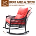 thumbnail image 6 of VEIKOUS 3-Piece Wicker Outdoor Bistro Sets with 2 Rocking Chairs and 1 Glass Table, Orange, 6 of 11