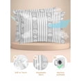 thumbnail image 2 of Grey Striped Coastal Pillow Cases King Size Set of 2, Smooth Satin Pillowcase for Hair and Skin, Nautical Beach Starfish Shell Decorative Cooling Bed Pillow Covers with Zipper, 20x36 Inches, 2 of 5