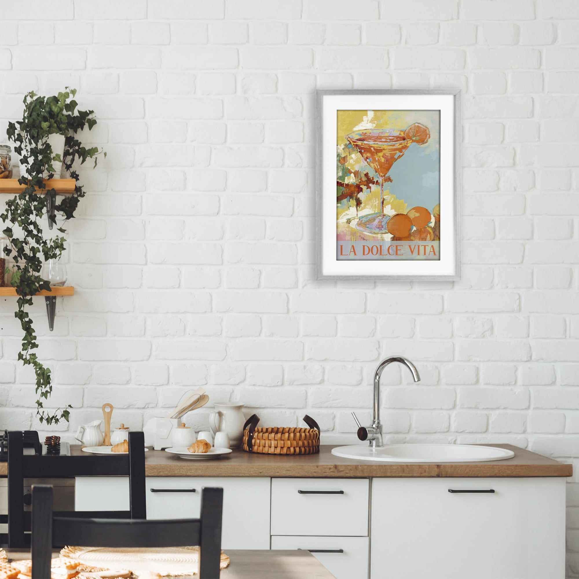 Stupell Industries La Dolce Vita Citrus Cocktail Gray Framed Print Under Glass, design by Jane Slivka